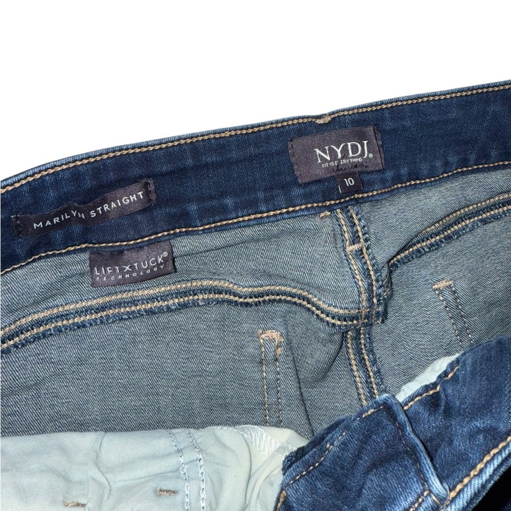 NYDJ Dark Blue Straight-Leg Marilyn Straight Jeans Size 10 - Picture 6 of 6